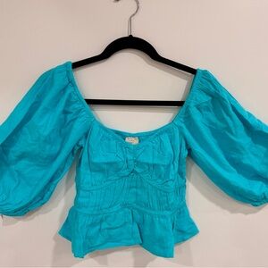a new day Bright Blue Blouse Small